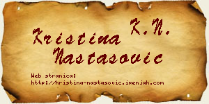 Kristina Nastasović vizit kartica